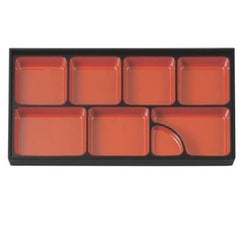 松花堂 尺7寸松花堂弁当用D.X仕切朱天黒(1枚仕切)