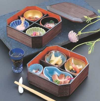 松花堂 6寸ヘギ目松花堂溜内朱 親のみ