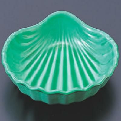 松花堂 貝型鉢ヒワグリーン