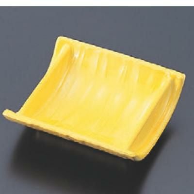 松花堂 竹割り皿黄