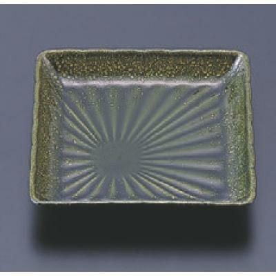 松花堂 菊角皿織部