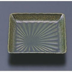 松花堂 菊角皿織部