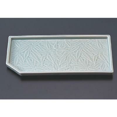 松花堂 隅切青磁長皿