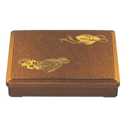 弁当箱 尺1寸長手三里弁当梨地貝合せ(仕切付)