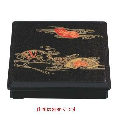 弁当箱 D.X尺0寸角三里弁当茶パール扇面(仕切別)