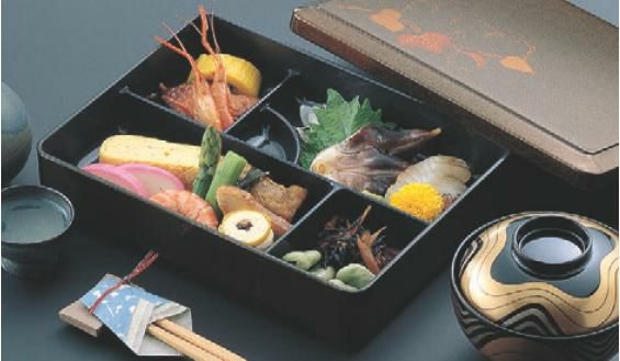 弁当箱 8寸長手若様弁当パールツタ(固定仕切)