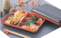 弁当箱 行楽弁当黒新木目渕朱内朱