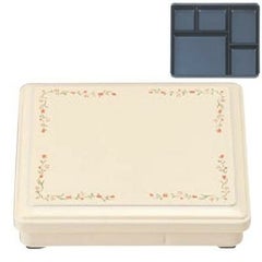 弁当箱 耐熱7寸長手固定弁当クリームチューリップ