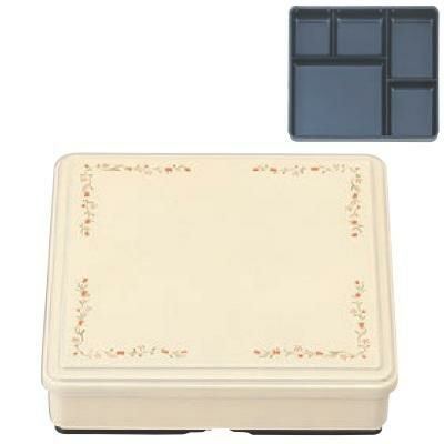 弁当箱 耐熱新7寸角固定弁当クリームチューリップ