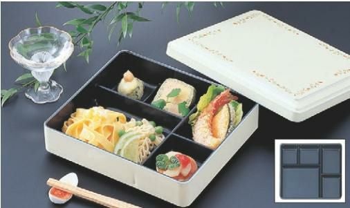 弁当箱 耐熱新7寸角固定弁当クリームチューリップ