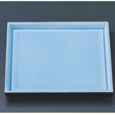 松花堂 正角皿青磁