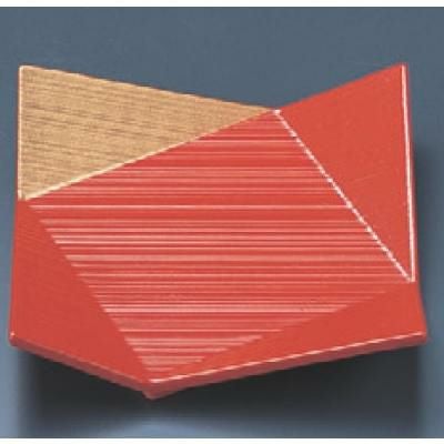 松花堂 隅折角皿朱隅金