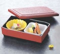 松花堂 超耐熱7寸ハーフ松花堂タタキ朱(蓋のみ)
