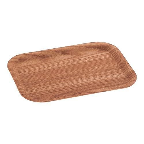 木目樹脂カフェトレイ ナチュラル 大