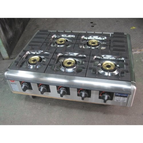 TS-308S 【タチバナ】鋳物コンロ 三重 種火無 五徳セット 全長685×直径