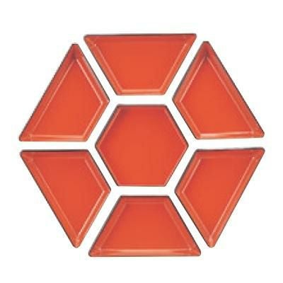 松花堂 尺2寸布目六角松花堂新仕切朱天黒