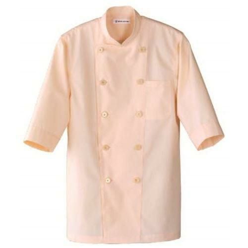 7分袖コックシャツ（男女兼用）サイズ：S～LL 3L～6L カラー：サックス,ピンク,ベージュ,ホワイト