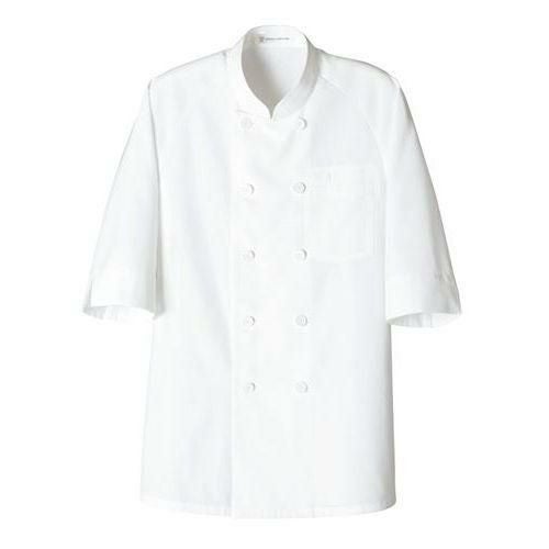 5分袖コックシャツ(男女兼用)サイズ：S～5L カラー：ブラウン,ブラック,ホワイト