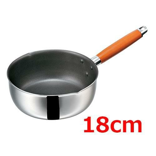 MTI新IH二層鋼フッ素雪平鍋18cmHSNS1805