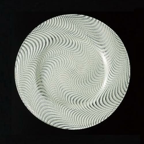 ドラ プレート28 ホワイトシルバー プレート 高さ16mm×口径:280