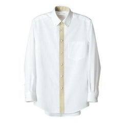 ボタンダウンシャツ(男女兼用）サイズ：SS～3L カラー：ホワイト×キャメルチェック,ホワイト×ブラックチェック