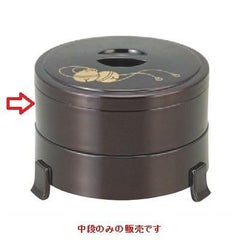 丼重 三ッ足弁当溜パール鈴内朱塗中段のみ