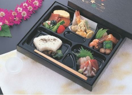 弁当箱 F-6 尺2寸長手黒木目春秋(本体)