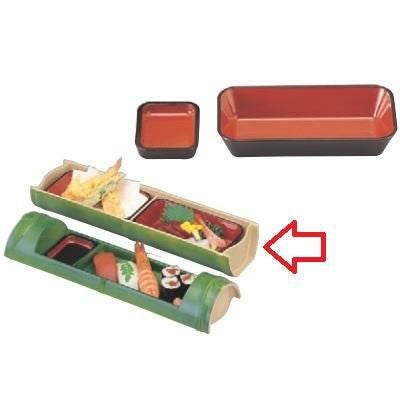 弁当箱  竹姫弁当グリーン(スノ子なし)下段  幅373 奥行103 高さ53