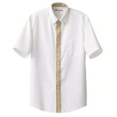 ボタンダウンシャツ(男女兼用）サイズ：SS～3L カラー：ホワイト×キャメルチェック,ホワイト×ブラックチェック