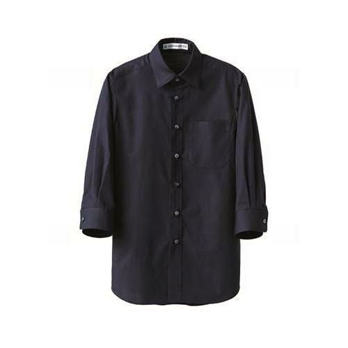 七分袖シャツ（男女兼用）サイズ：SS～5L カラー：ネイビー,ブラウン,ブラック,ベージュ,ホワイト