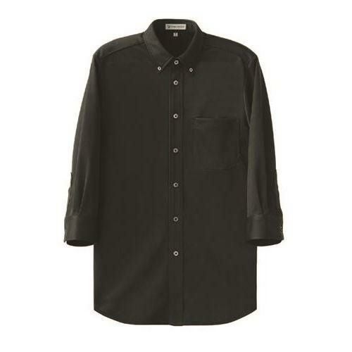 7分袖ボタンダウンニットシャツ（男女兼用）サイズ：SS～5L カラー：チャコール,ネイビー,ブラック,ホワイト