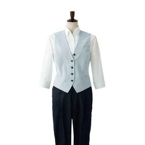 ベスト（女性用）サイズ：7～17 カラー：ストライプ,ホワイト×サックス,ネイビー,ホワイト