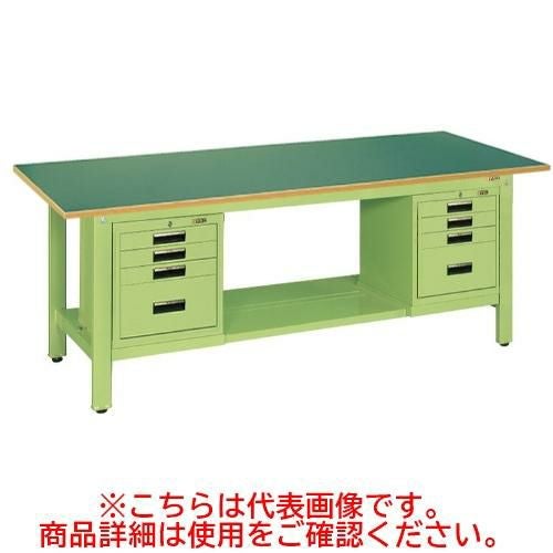 KK-69FSVE42 【サカエ】【固定式】軽量作業台KKタイプ(SVEキャビネット付) 幅1800×奥行750×高さ740(mm)