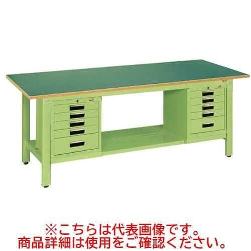 KK-69FSVE52 【サカエ】【固定式】軽量作業台KKタイプ(SVEキャビネット付) 幅1800×奥行750×高さ740(mm)