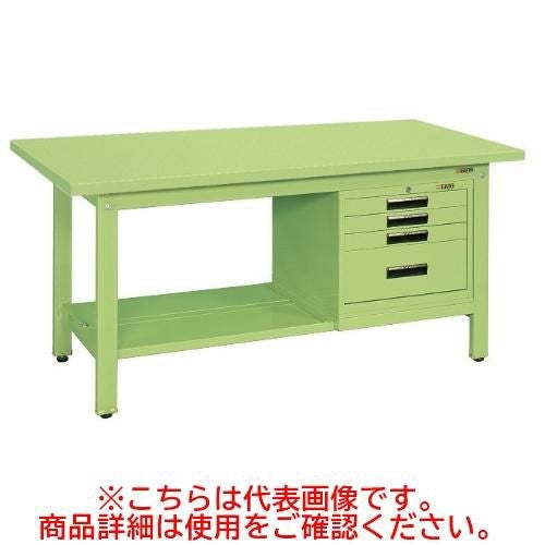 KK-69SSVE4 【サカエ】【固定式】軽量作業台KKタイプ(SVEキャビネット付) 幅1800×奥行750×高さ740(mm)