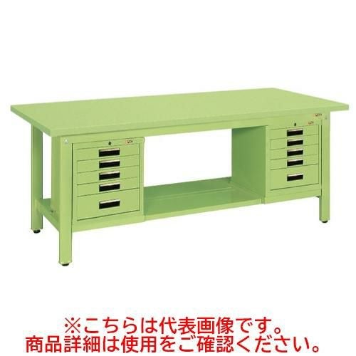 KK-69SSVE52 【サカエ】【固定式】軽量作業台KKタイプ(SVEキャビネット付) 幅1800×奥行750×高さ740(mm)