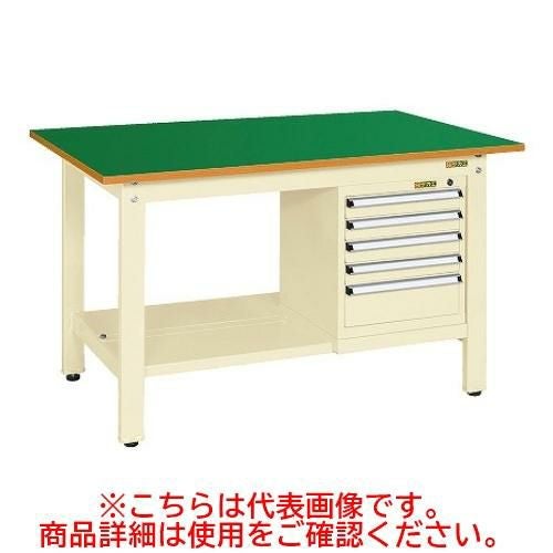 KK-69FSL5IG 【サカエ】【固定式】軽量作業台KKタイプ(スモールキャビネット付) 幅1800×奥行750×高さ740(mm)