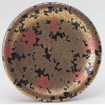 回転寿司皿 寿司皿黒に紅葉