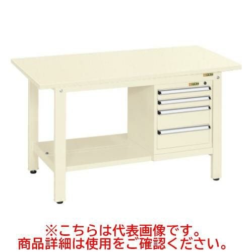 KK-69SSL4I 【サカエ】【固定式】軽量作業台KKタイプ(スモールキャビネット付) 幅1800×奥行750×高さ740(mm)