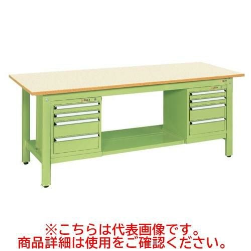 KK-69PSL42IG 【サカエ】【固定式】軽量作業台KKタイプ(スモールキャビネット付) 幅1800×奥行750×高さ740(mm)