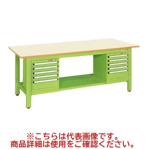 KK-69PSL52IG 【サカエ】【固定式】軽量作業台KKタイプ(スモールキャビネット付) 幅1800×奥行750×高さ740(mm)