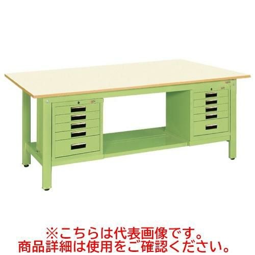 KK-69PSVE52IG 【サカエ】【固定式】軽量作業台KKタイプ(SVEキャビネット付) 幅1800×奥行750×高さ740(mm)