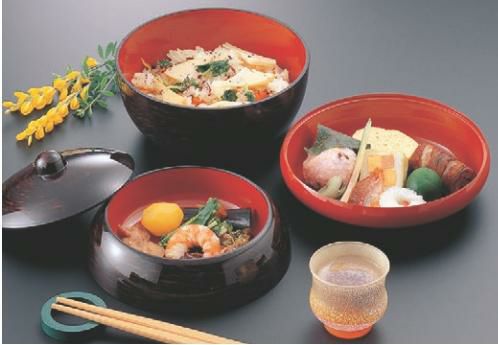 弁当箱 (小)鈴弁当刷毛目内朱