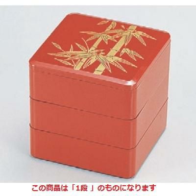 おせち 重箱 3.8寸重朱に竹1段 /業務用/新品/小物送料対象商品 | 4～5