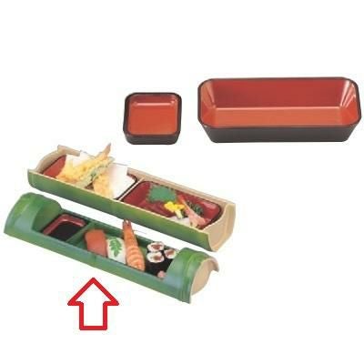 弁当箱  竹姫弁当グリーン(スノ子なし)上段  幅361 奥行103 高さ59