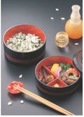 弁当箱 田吾作弁当黒朱ライン内朱 (蓋のみ)