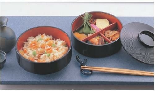 弁当箱 5.5寸大内重黒内朱下段