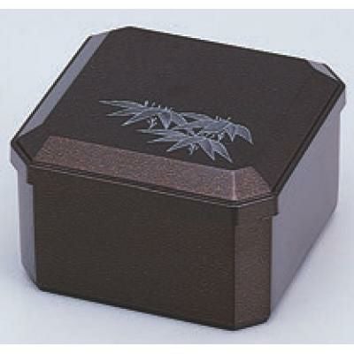 おせち 重箱 3.8寸隅切重梨地笹(内黒)