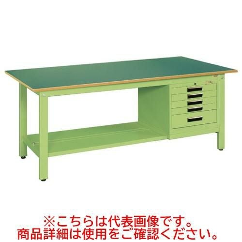 KK-49FSVE5 【サカエ】【固定式】軽量作業台KKタイプ(SVEキャビネット付) 幅1200×奥行750×高さ740(mm)