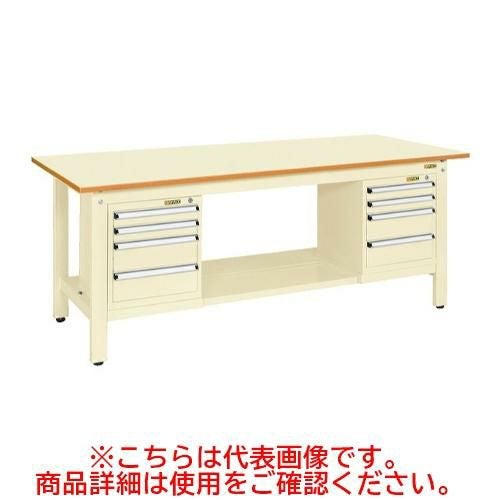 KK-69PSL42I 【サカエ】【固定式】軽量作業台KKタイプ(スモールキャビネット付) 幅1800×奥行750×高さ740(mm)